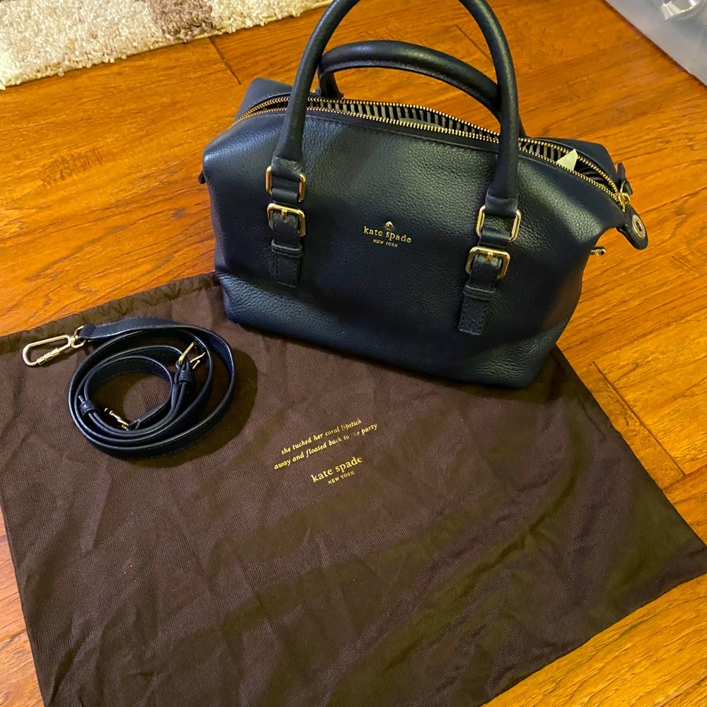 Kate Spade Navy Leather Duffle Purse